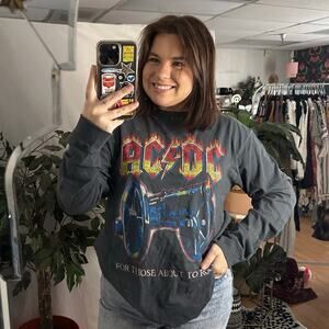 Daydreamer AC/DC For Those About To Rock Long Sleeve Shirt Gray Size Medium